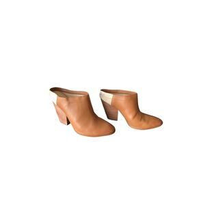 Miss Albright Clogs Anthropologie Specialty Platform Camel & Cream Leather 10B